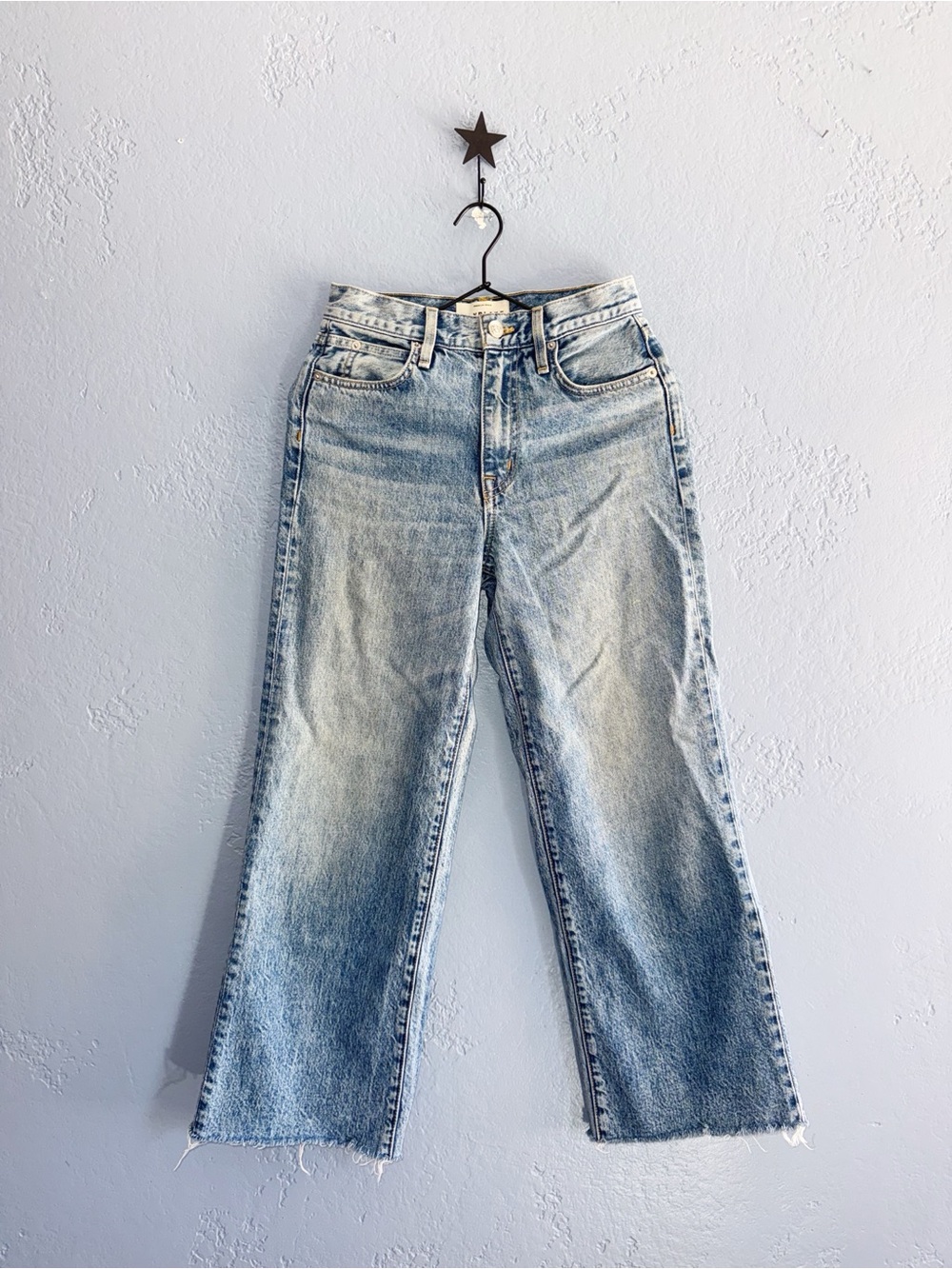 SLVRLAKE Grace Crop High Rise Wide Leg Jeans Lightning Strikes Size 25